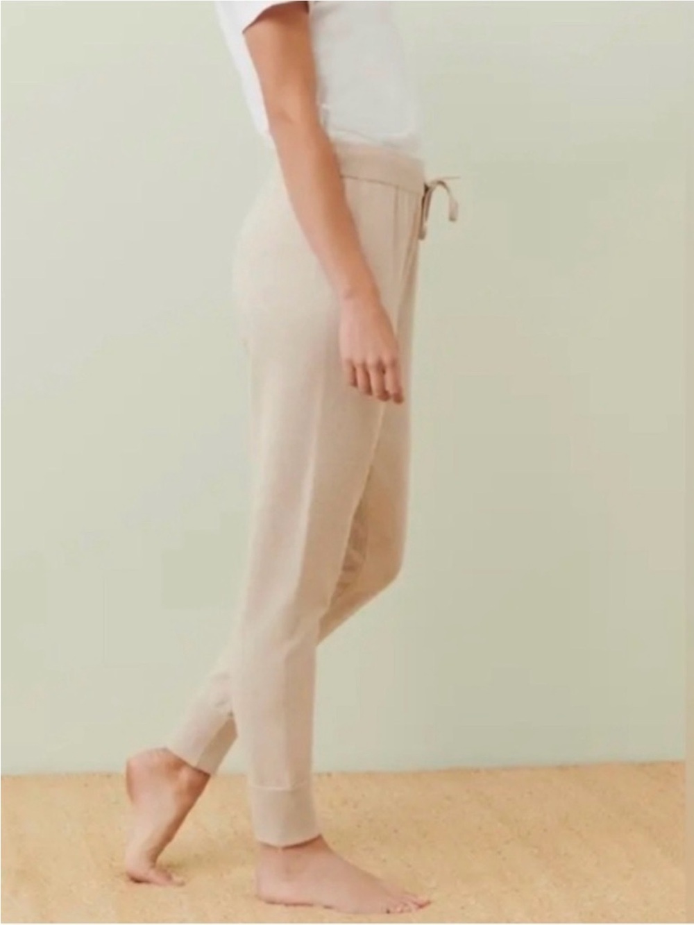 Jenni Kayne Cashmere Lounge Jogger M in Tan